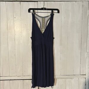 Love Culture Navy Sleeveless Dress with Lace Back